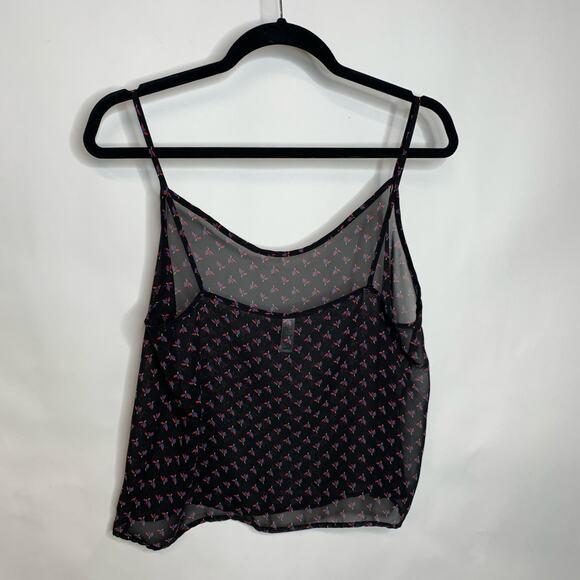 American Apparel Chiffon Tank Flowy Sz Small Abstract Floral Print - Picture 5 of 7